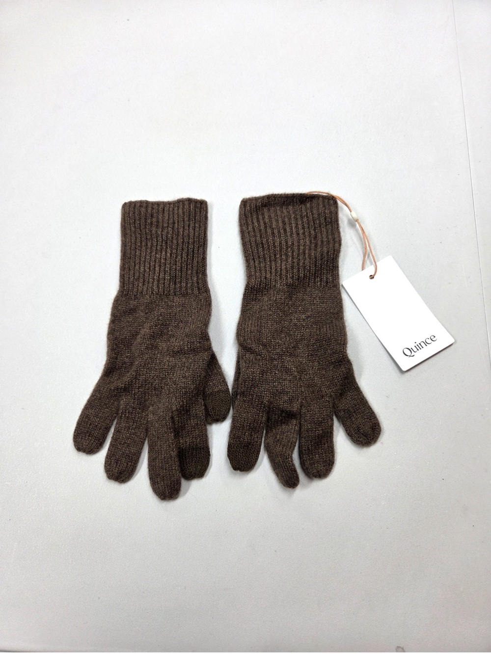 NWT QUINCE Mongolian Cashmere Gloves Brown 8259 - Picture 4 of 9